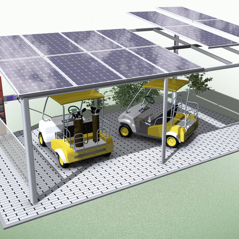 Op zonne-energie aangepaste PV-carportstructuren
