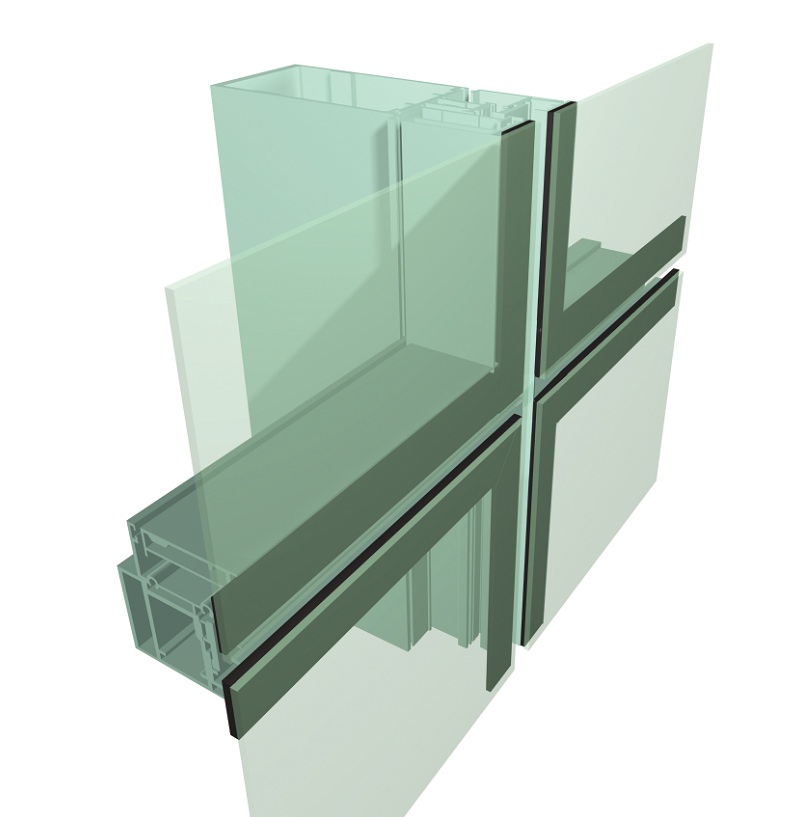 Architecturale aluminium glazen vliesgevel
