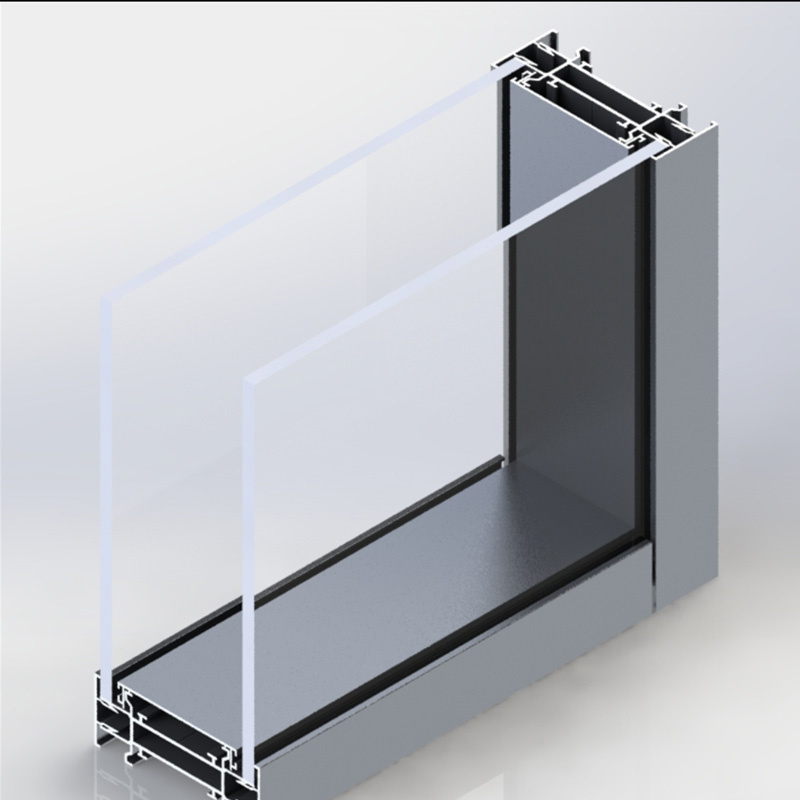 Kantoorscheidingswand gemaakt van aluminium frame en glas of aluminium plaat met openslaande deur
