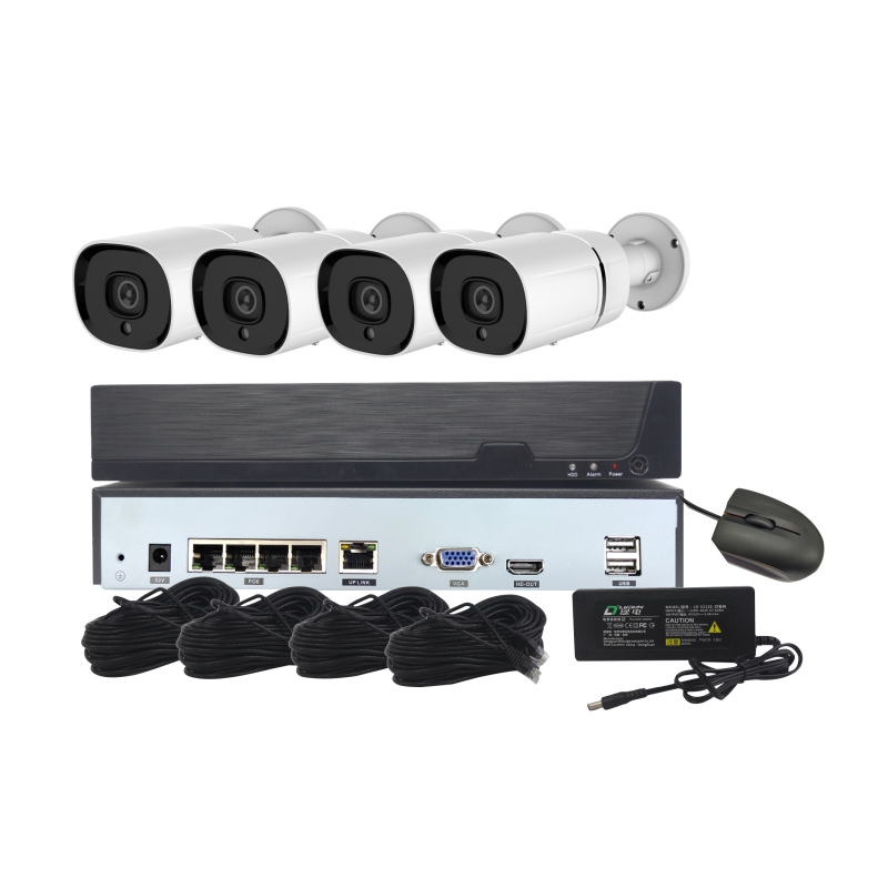 5MP Bullet 4CH CCTV NVR POE-kit