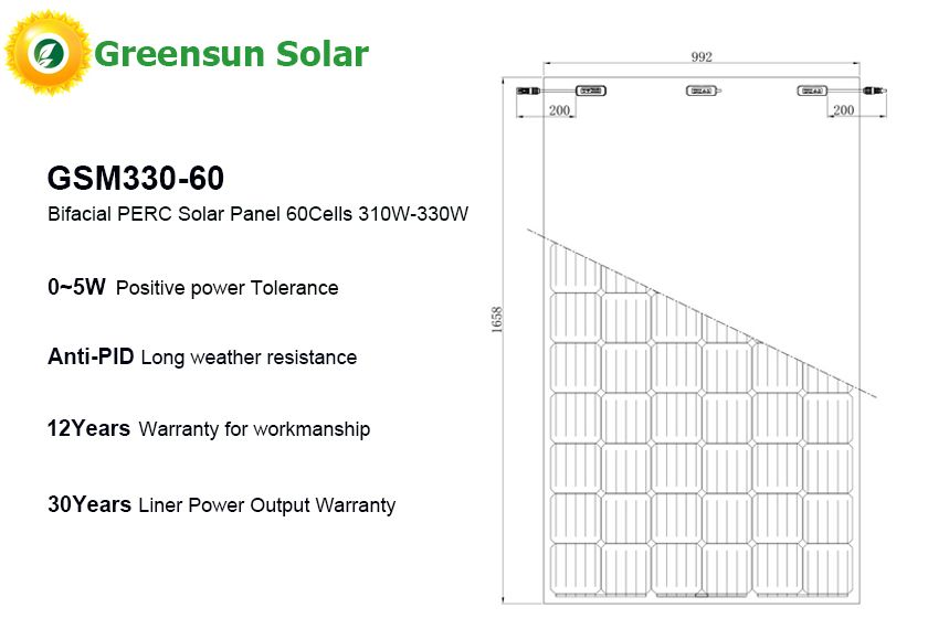 Bifaciale PERC pv-modules 60cellen