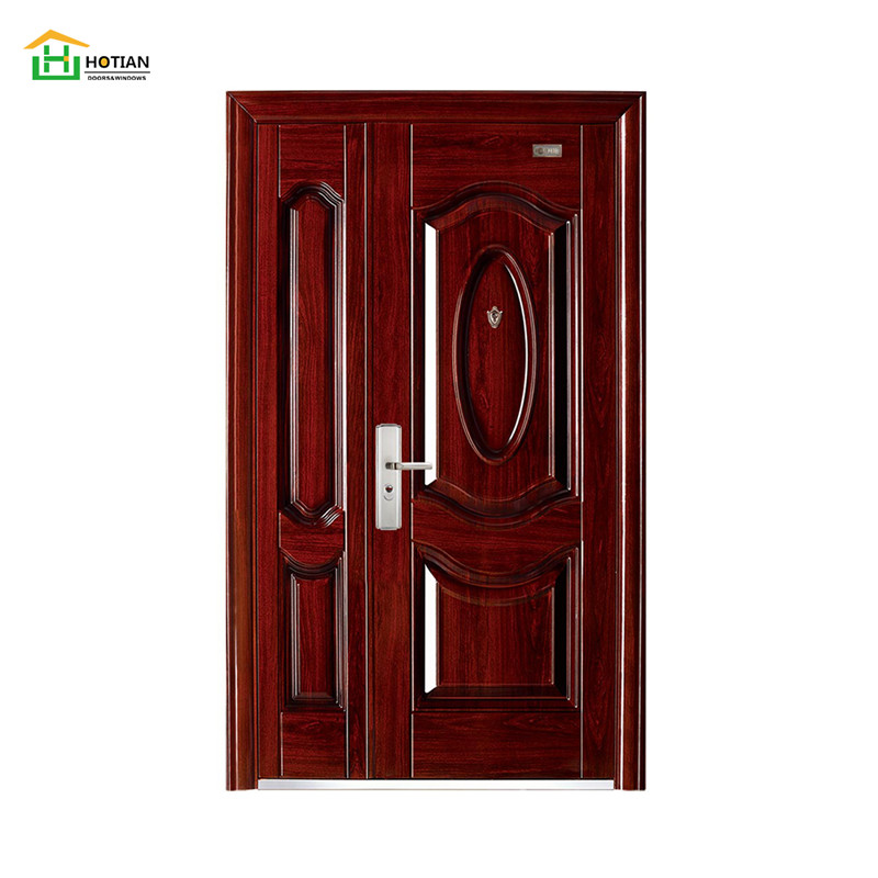 Nieuw design veiligheidsstalen deur met accessoires Ijzeren enkele deur met Side Lite residentiële toegangsdeur
