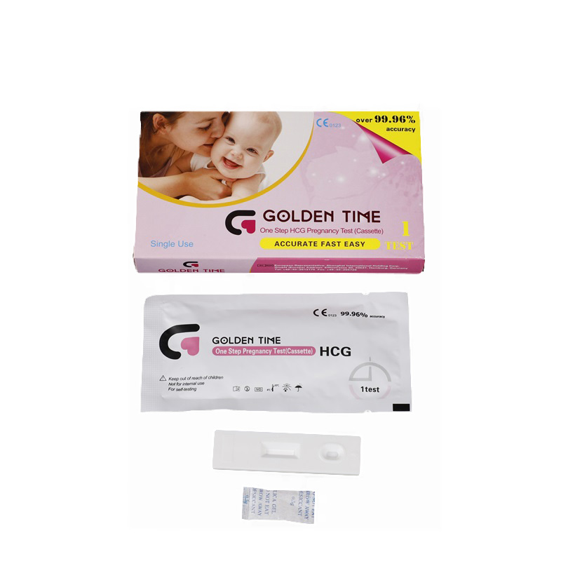 Eenstaps HCG-zwangerschapstestcassette
