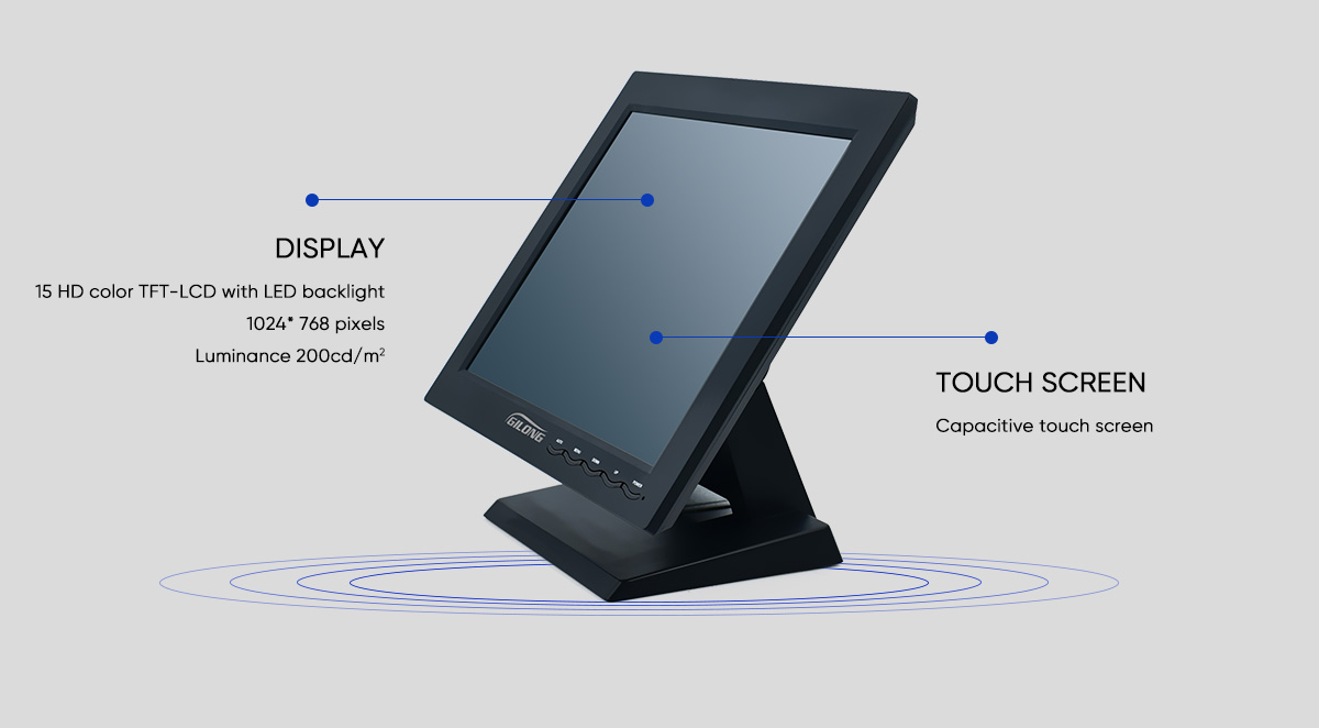 vierkant scherm 15 inch capacitieve monitor