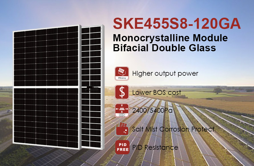 182 mm 455 W MBB dubbel glas zonnepaneel