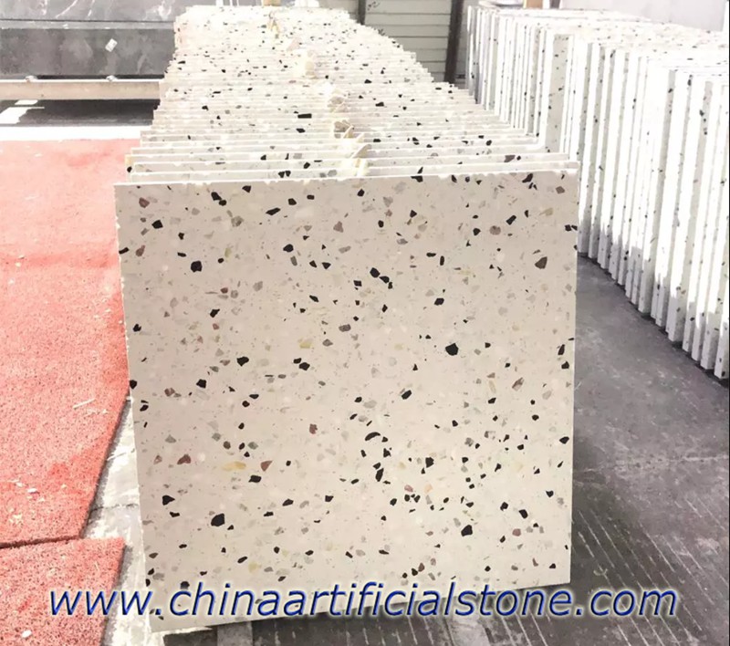 Geprefabriceerde witte terrazzo vloertegels