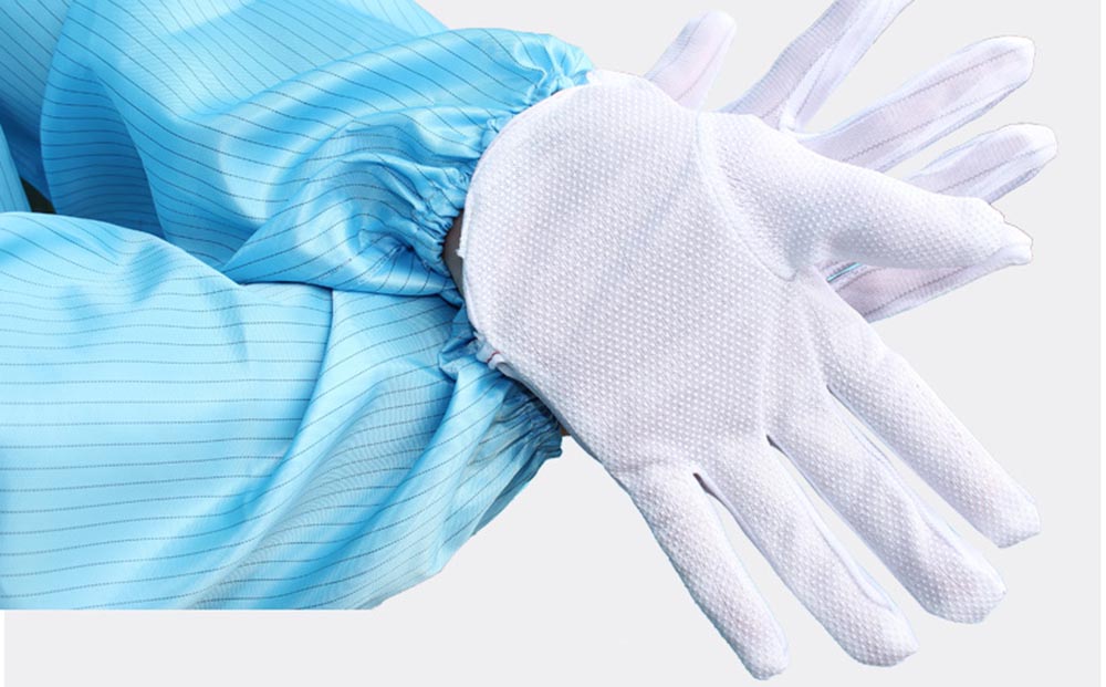 Cleanroom ESD PVC gestippelde palm geleidende handschoenen