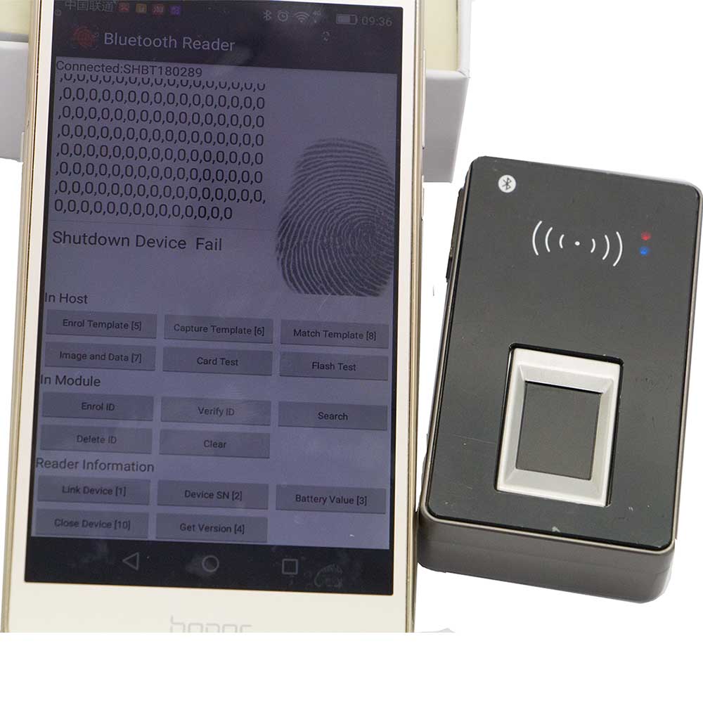 Android Bluetooth NFC biometrische sensor