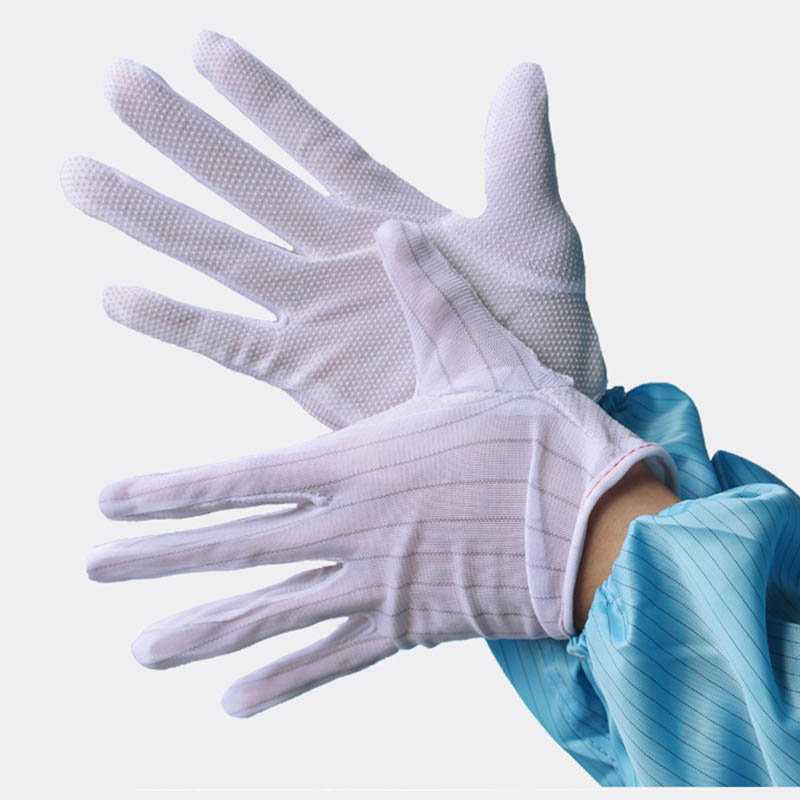 Cleanroom ESD PVC gestippelde palm geleidende handschoenen
