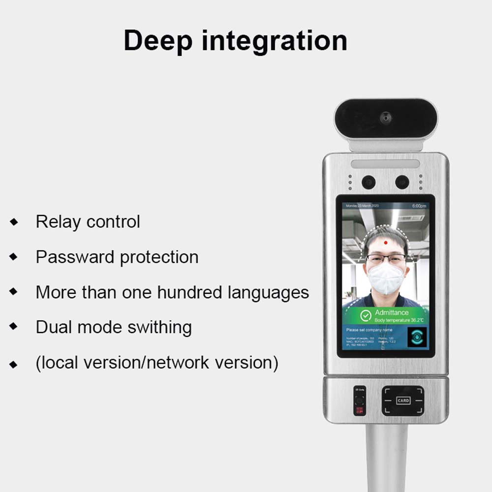 WIFI Biometrische gezichtstemperatuurscanner