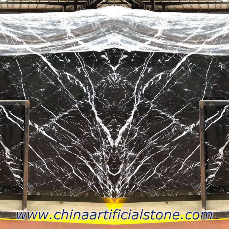 China Black Marquina Marble Bookmatched platen
