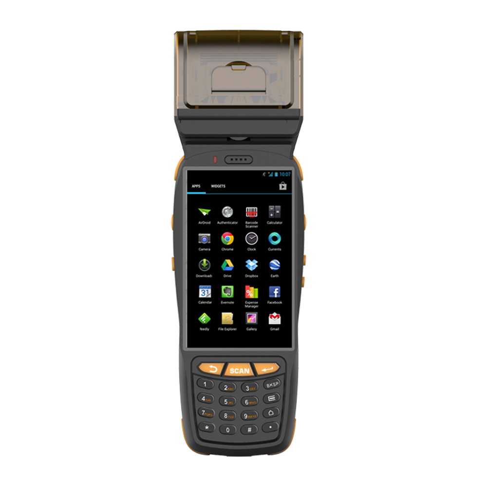 4G robuuste handheld mobiele Android-barcodescanner met printer
