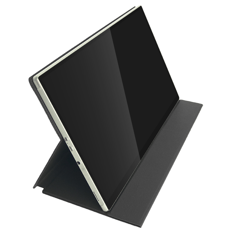 Magnetische lederen tas Luxe slanke flip-coverstandaard 2-in-1-model voor draagbare monitor
