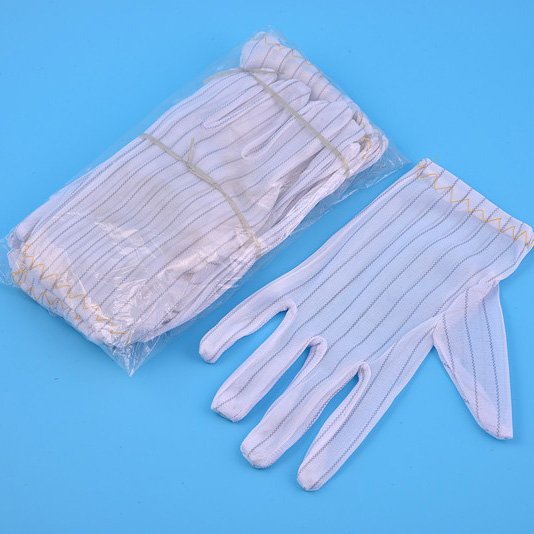 Polyester antistatische ESD-streephandschoenen voor cleanroom

