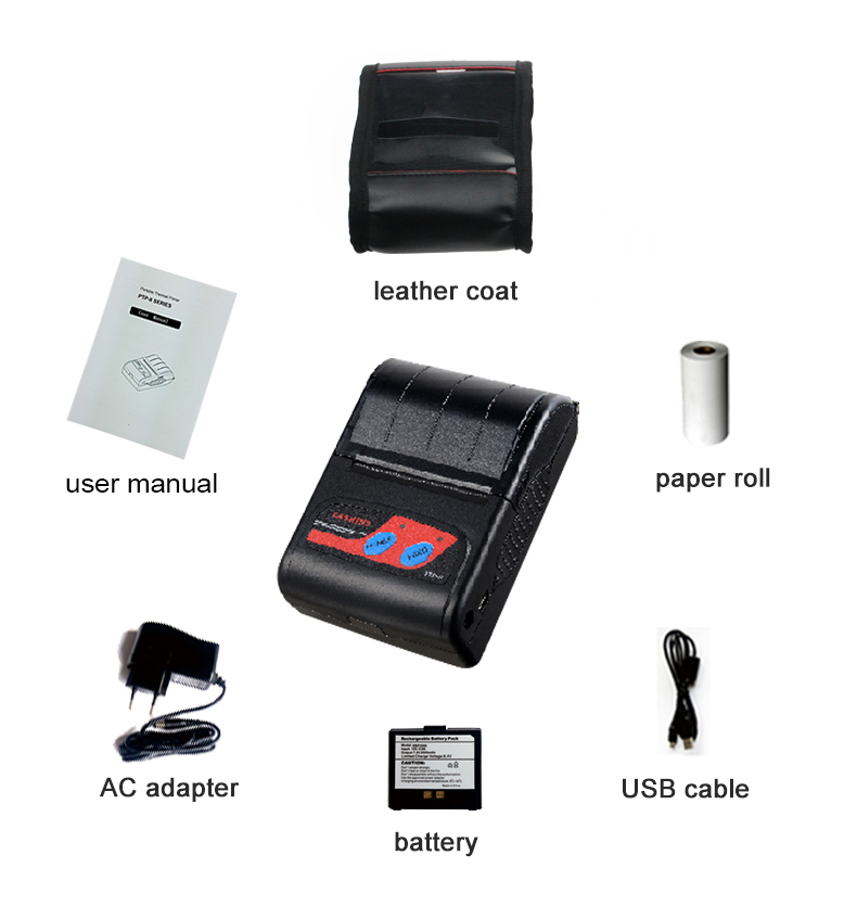 58 mm mini mobiele handheld thermische bonprinter voor mobiel/laptop/tablet