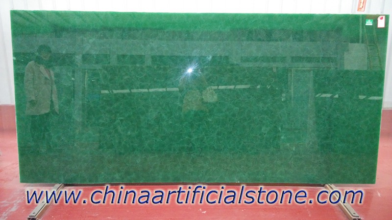 Groen verlicht Magna-glas Jade glazen steenblad
