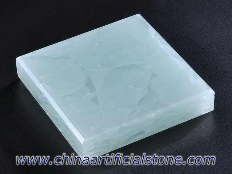Koraalblauw Jade Glass2 Gerecycled glazen stenen oppervlak
