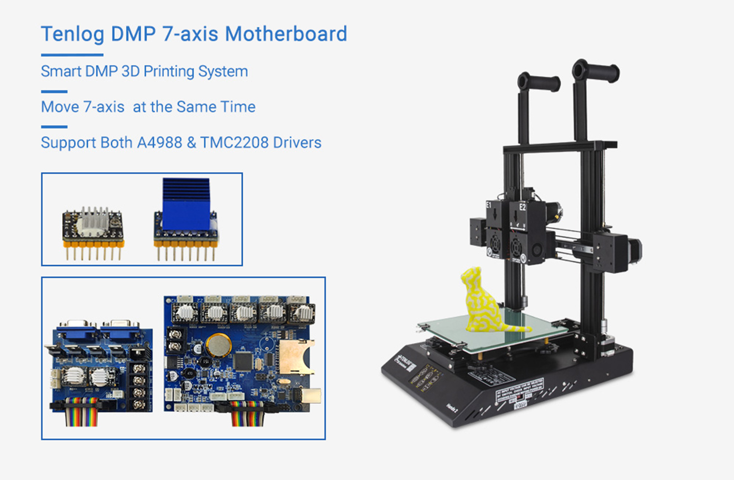 TENLOG Hands 2 DMP 3D-printer 7-assig moederbord