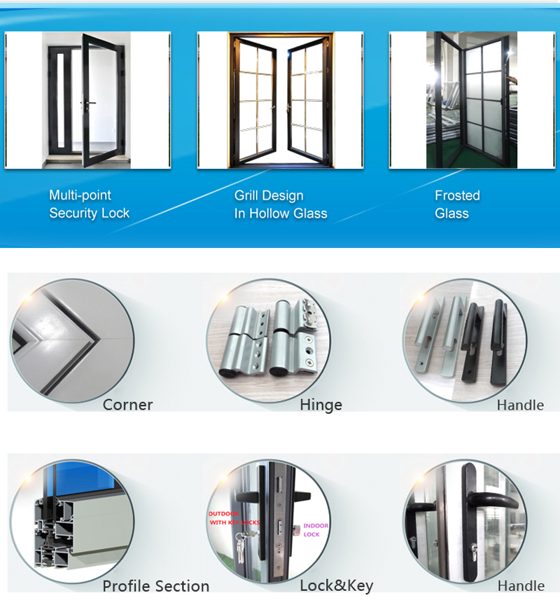 aluminium ramen deuren gedetailleerde tekening:
