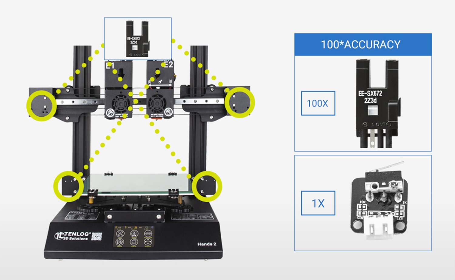 TENLOG Hands 2 DMP 3D-printer Foto-elektrische sensor