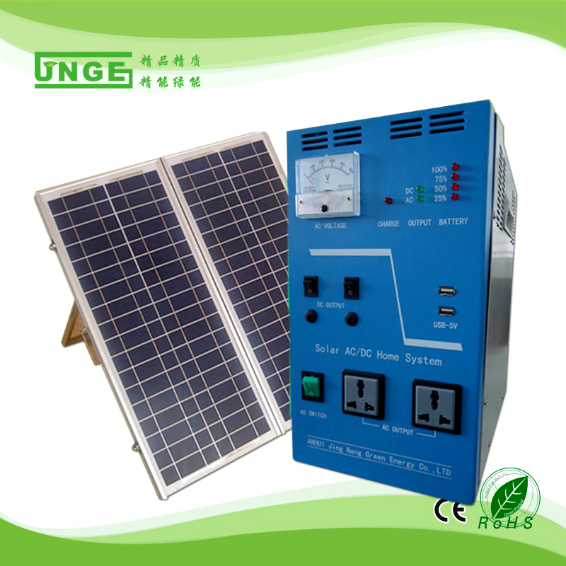 300W mini mobiel zonne-energiesysteem thuisgebruik met zonnepaneel 100w batterij 55AH
