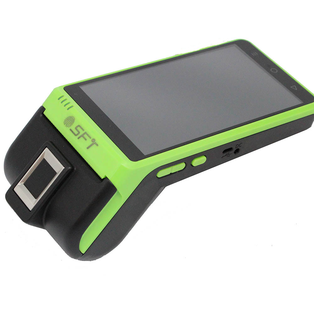 SFT ISO19794-sjabloon Handheld biometrische vingerafdruk Smart PDA-terminal met printer

