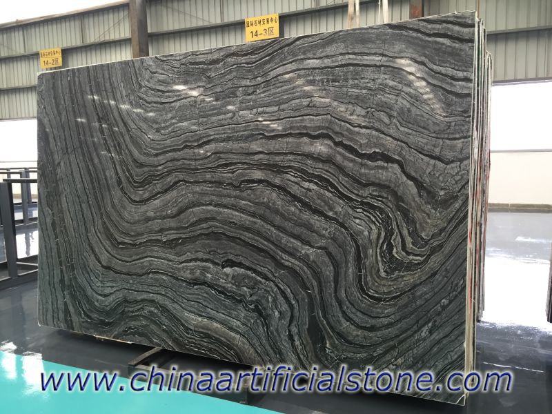 China Zwarte houtadernerf Serpeggiante marmeren platen
