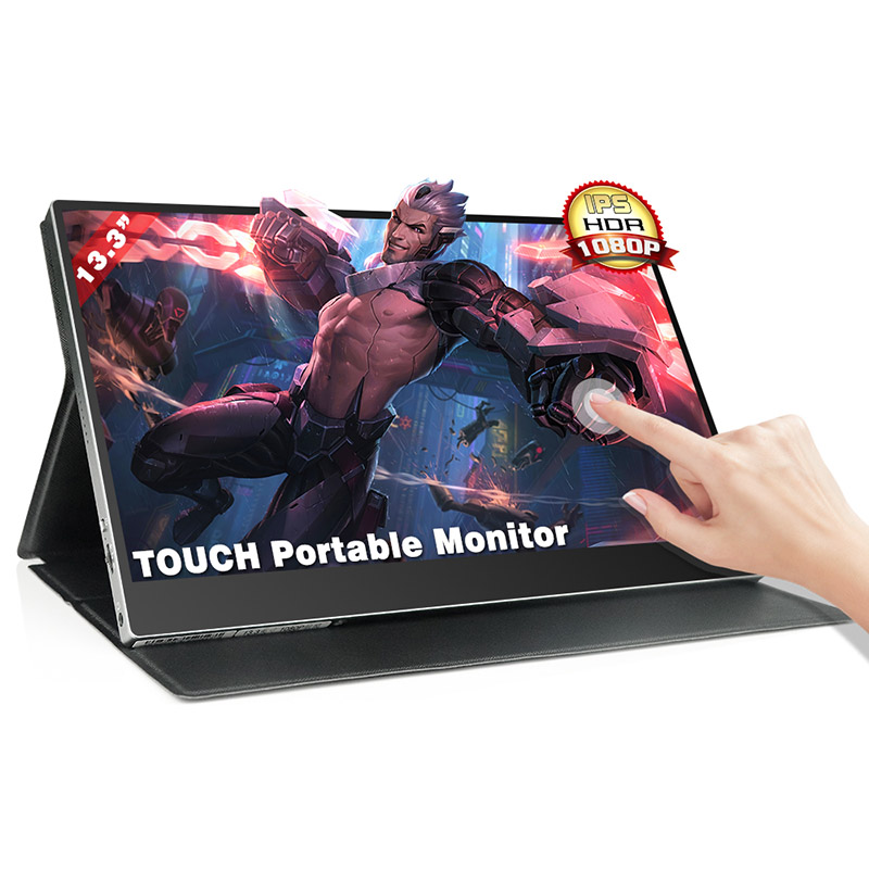 Volledig functionele USB type c 13.3 inch touchscreen draagbare monitor voor laptop
