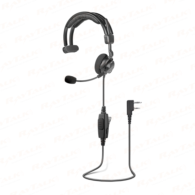 RHS-1519A Radio Middelzware over-het-hoofd-headset met één oor, ruisonderdrukkende microfoon en PTT
