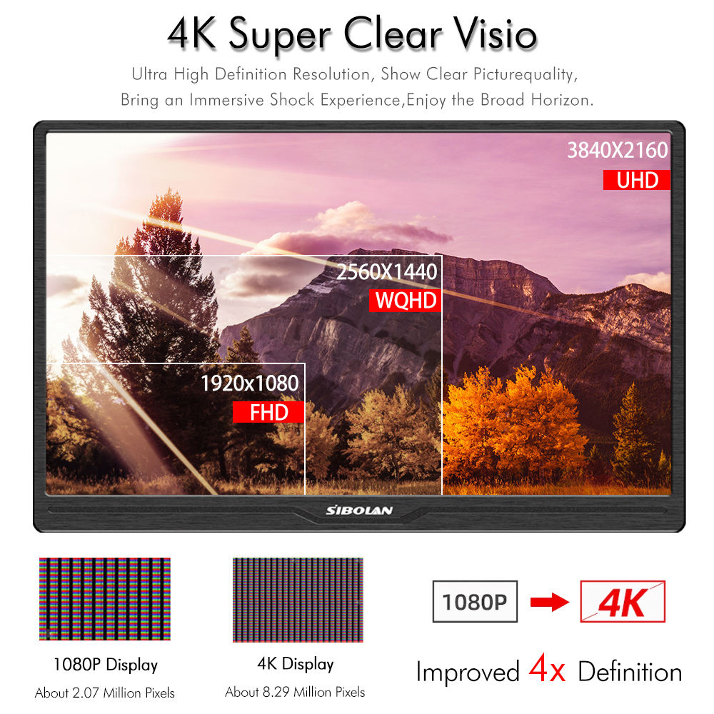 Sibolan 3840 X 2160 draagbare monitor fabrikant