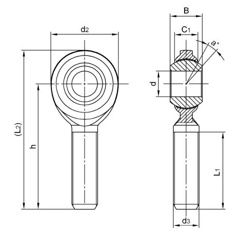 CM10T Inch VIS OOGLAGER AMERIKAANSE MAAT