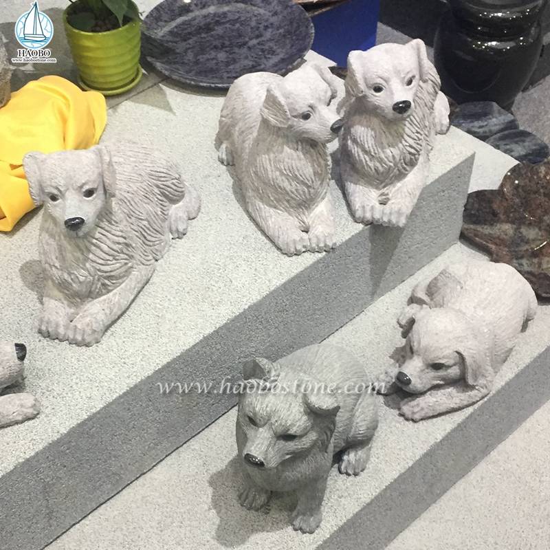 Natuursteen Tuinaccessoires Dieren Puppy Carving
