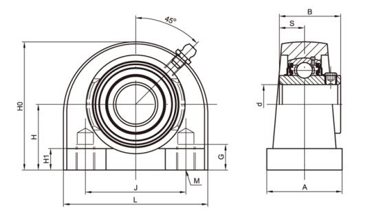 Tapped Base Pillow Block-behuizing UCTB210