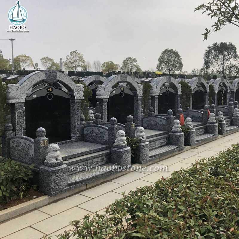 Aziatische stijl graniet Lion Carving begraafplaats Monument
