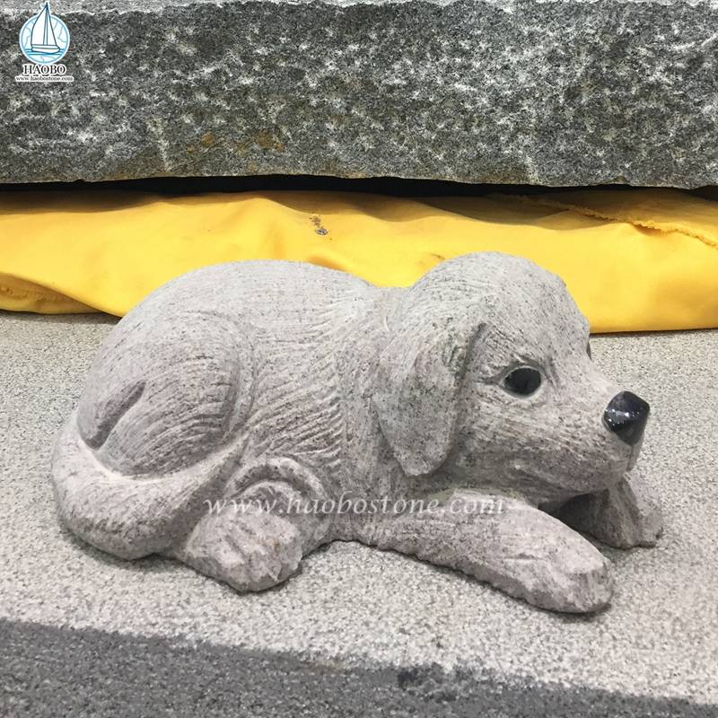 Granieten Tuindecoratie Dieren Puppy Carving
