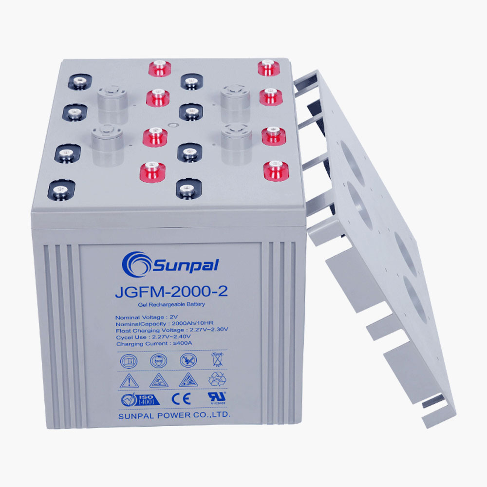 Sunpal 2V 2000Ah onderhoudsvrije loodzuurgel oplaadbare batterij voor zonne-energieopslagsysteem
