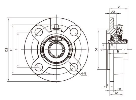 UCFCS209 Flenspatroonlagerhuis