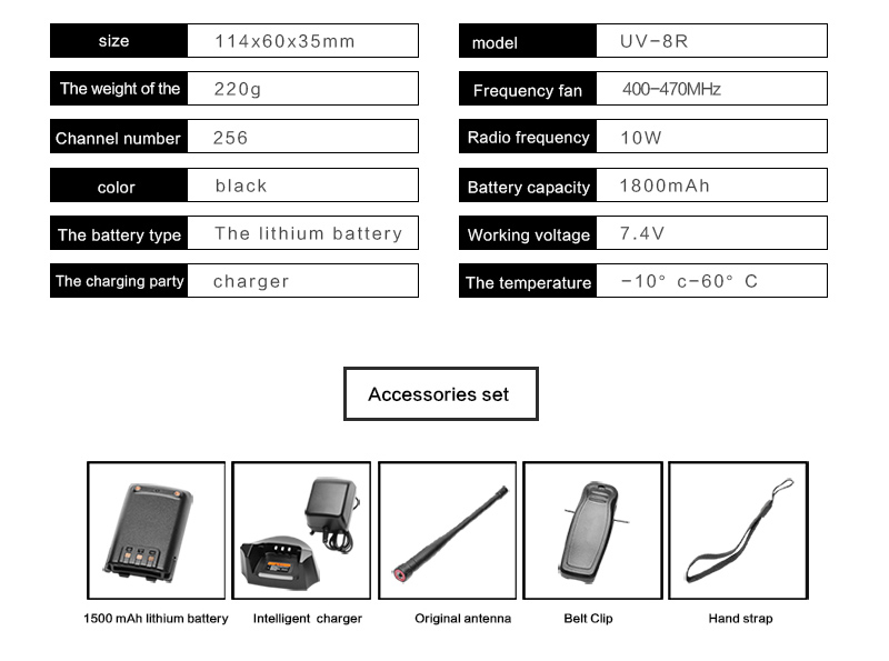 draagbare uv dual-band walkie talkie