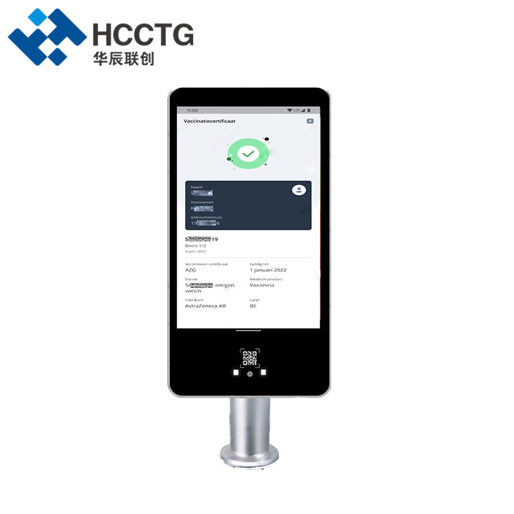 Bluetooth 8 Inch Health Code Scan Terminal Toegangscontrole HS-610
