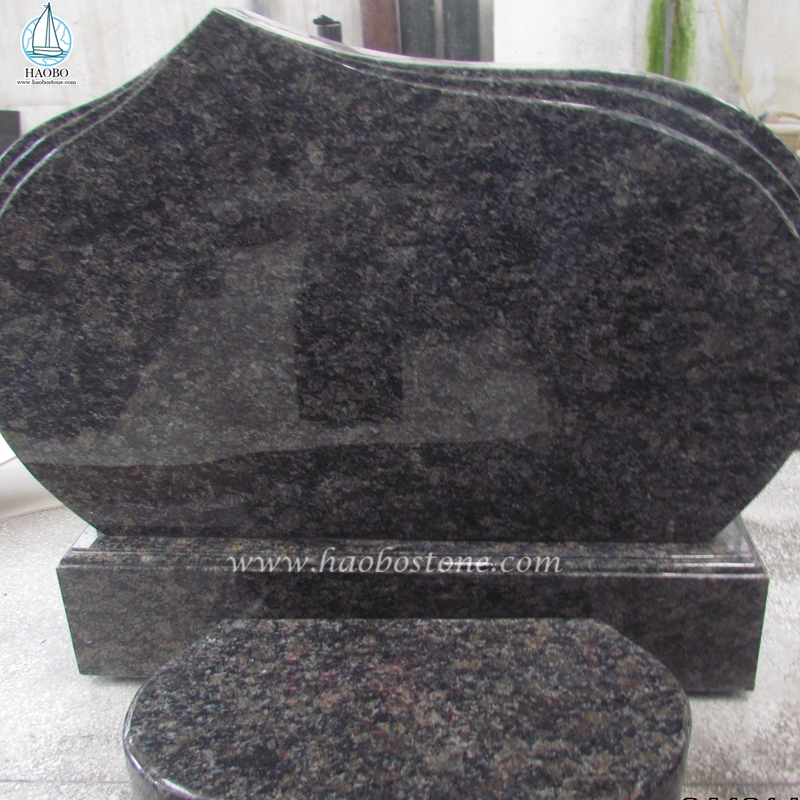 Natuurlijke granieten saffier bruin eenvoudig ontwerp begrafenis grafsteen
