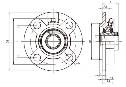 UCFCSX06 Flenspatroonlagerhuis