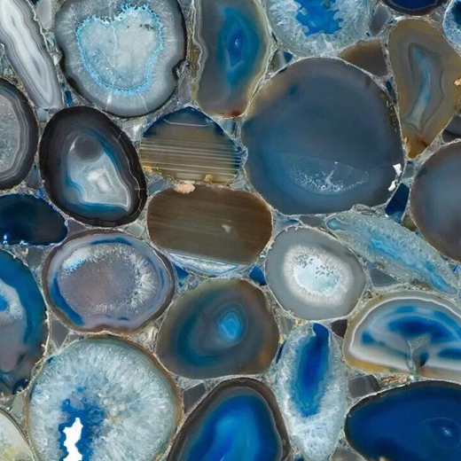 Blauwe Agaat Halfedelsteen Type Doorschijnende Onyx Plaat voor Binnenmuur
