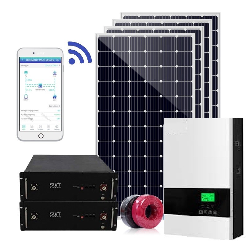 5500W 5.5KW hybride zonne-energiesysteem 5kva zonne-opslagsysteem voor thuis
