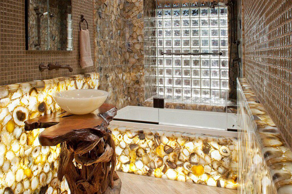 Badkamer decoratie luxe steen