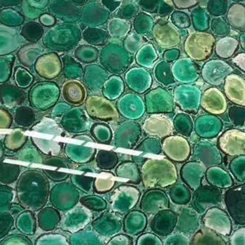 Groene Agaatplaat Samengesteld Met Glazen Tegel
