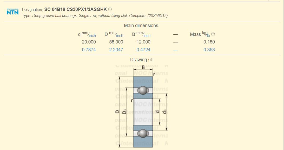 Lager SC04B19CS30PX1 maat