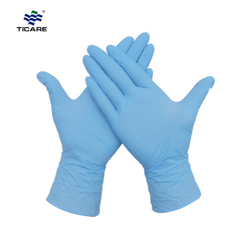 3,5 mil nitril medische handschoenen lichtblauw, maat L, poedervrij
