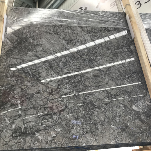 Nieuw type projectbouw grijze tegels geïmporteerde natuurlijke grijze marmeren platen
