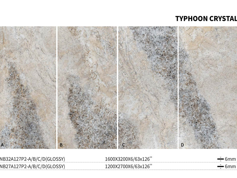 Dekton gesinterde stenen Typhoon kristallen wandpanelen
