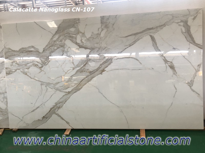 China Nano Calacatta witte marmeren platen CN107
